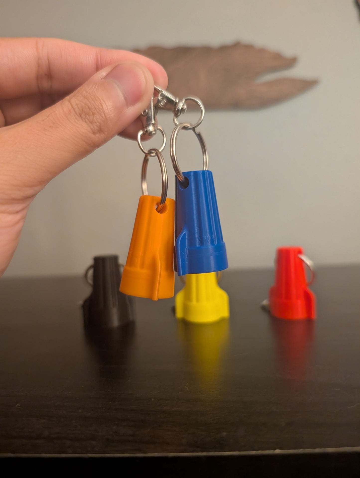 Winged Wire Connector Keychain